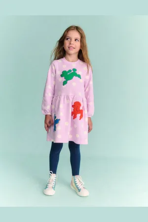 Boden Boucle Appliqué Sweat Dress-Sugared Lilac Spot Dogs Female