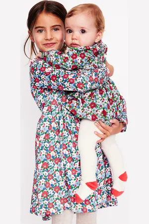 Boden Long-Sleeved Fun Jersey Dress-Glacier Blue Winter Floral Female