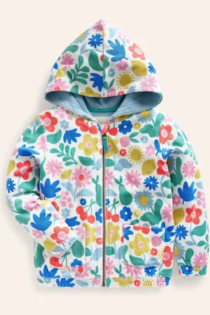Boden Zip-Through Towelling Hoodie-Multi Holiday Stencil Female