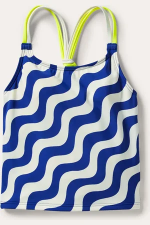 Boden Patterned Tankini Top-Ivory/Blue Wave Female