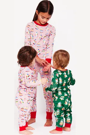Boden Snug Long John Pyjamas-Vintage Pink Trees Female
