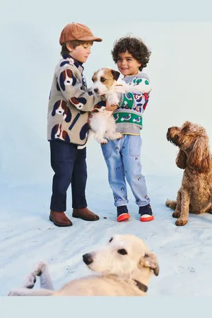 Boden Fun Pull On Jeans-Denim Pup Embroidery Male