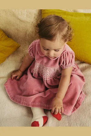 Boden Velvet Smocked Dress-Almond Pink Female