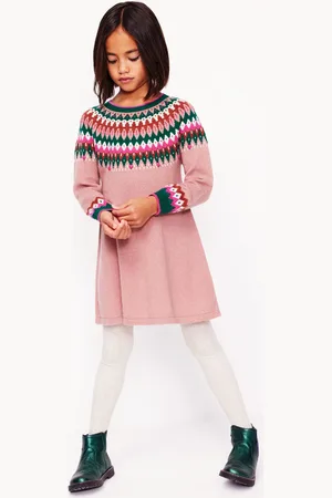 Boden Minnie Fair Isle Jumper Dress-Vintage Pink Marl Female