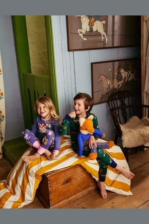 Boden Snug Long John Pyjamas-Vintage Blue Toadstool Female