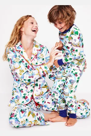 Boden Snug Twin Pack Pyjamas-London Scene and Stripe Male