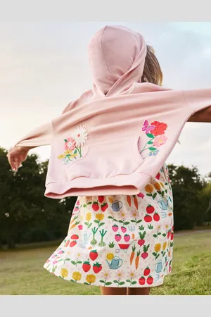 Boden Superstitch Hoodie-Ballet Pink Flowers Female
