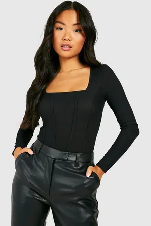 Petite Rib Corset Sleeveless Bodysuit