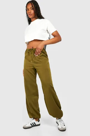 Tall Pocket Detail High Waisted Wide Leg Cargo Trousers