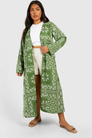 Olympiah contrast-trim midi kimono - Green