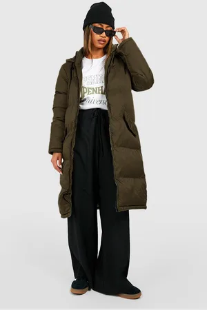 Boohoo Womens Longline Hooded Padded Puffer Jacket - - 8