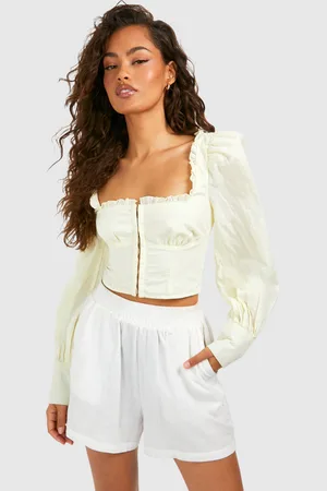 Boohoo Womens Frill Detail Hook And Eye Corset - - 6