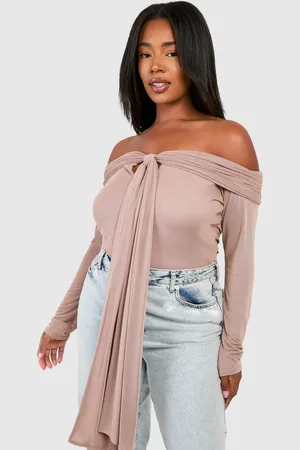 Boohoo Womens Plus Long Sleeve Keyhole Bodysuit - - 16