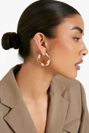 Boohoo Womens Twist Hoop Earrings - One Size