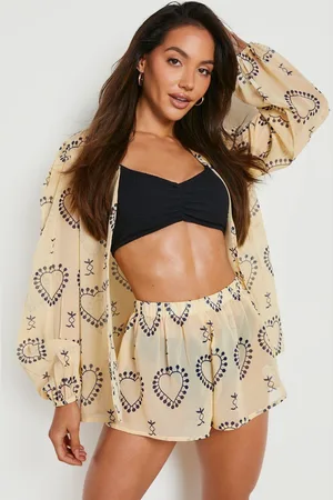 Boohoo Womens Printed Shirt & Short Beach Co-Ord - - S