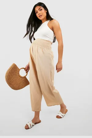Boohoo Womens Maternity Shirred Waist Linen Look Look Culottes - - 8