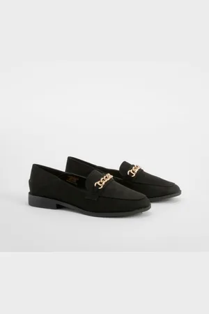 Boohoo Womens Chain Trim Square Toe Loafers - - 8