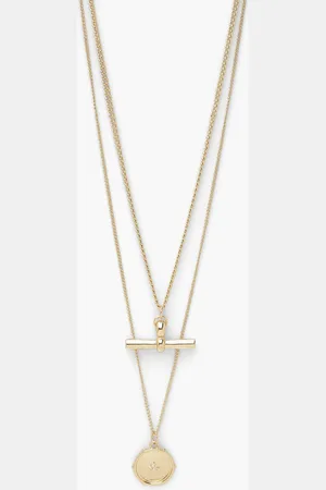 Boohoo Womens T-Bar Double Layer Necklace - - One Size