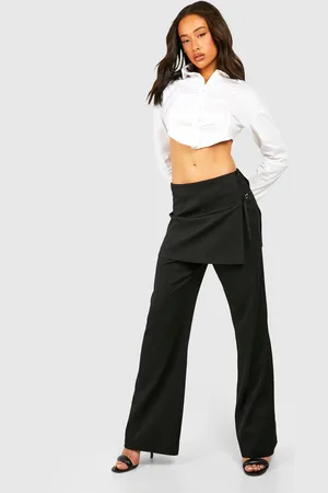 Boohoo Womens Skirt Detail Wide Leg Trousers - - 6