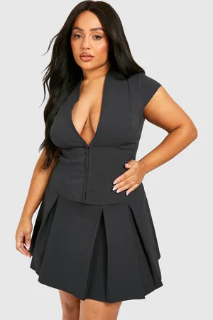 Boohoo Womens Plus Hook And Eye Cap Sleeve Corset Top - - 16