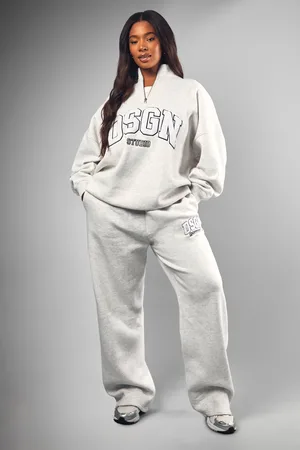 Boohoo Womens Plus Applique Dsgn Studio And Straight Leg Jogger Tracksuit - - 16