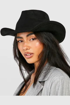 Boohoo Womens Curved Edge Cowboy Fedora Hat - - One Size