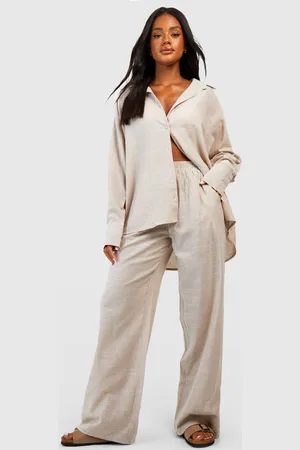 Boohoo Womens Cotton Tonal Pinstripe Pyjama Trouser - - 6