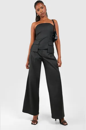 Boohoo Womens Pleat Detail Wide Leg Trouser - - 6