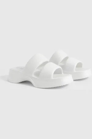 Boohoo Womens Double Strap Chunky Platform Sliders - - 7-8