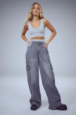 Boohoo Womens The Wide Leg Cargo Jean - - 8