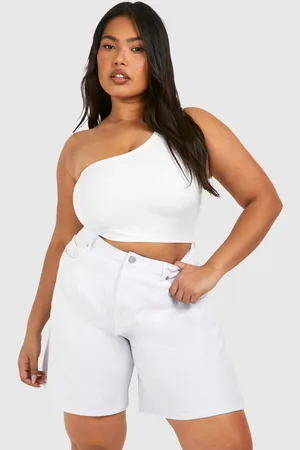 Boohoo Womens Plus Baggy Denim Boyfriend Shorts - - 28