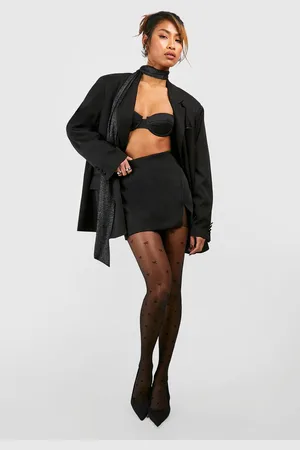 Boohoo Womens Mini Bow Detail Sheer Tights - - One Size