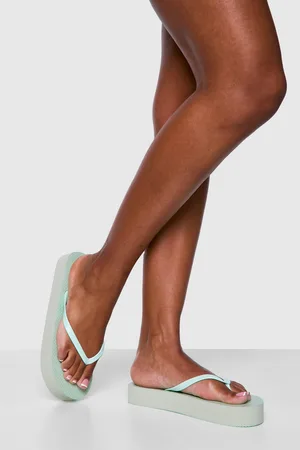 Boohoo Womens Round Toe Platform Flip Flops - - 3