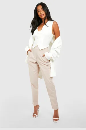 Boohoo Womens Petite Super Stretch Tapered Tailored Trouser - - 10