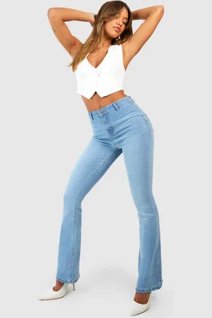 Boohoo Womens Butt Shaper High Rise Skinny Flared Jeans - - 6