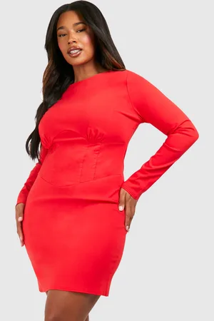 Boohoo Womens Plus Bengaline Corset Detail Mini Dress - - 16
