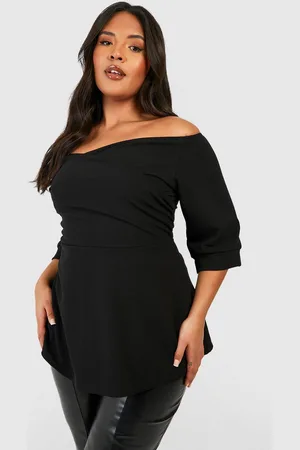 Boohoo Womens Plus Scuba Bardot Peplum Top - - 18