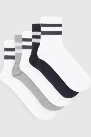 Boohoo Womens 5 Pack Striped Ankle Socks - - One Size