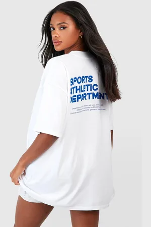 Boohoo Womens Sports Athletic Slogan Back Print Oversized T-Shirt - - S