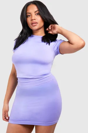 Boohoo Womens Plus Supersoft Premium Seamless Seam Detail Open Back Top - - 24