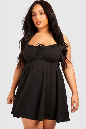 Boohoo Womens Plus Ruched Corset Detail Skater Dress - - 16
