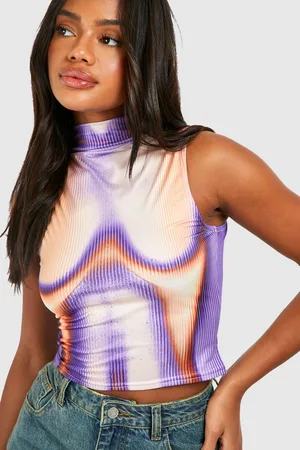 Boohoo Womens Slinky Body Print Top - - 6