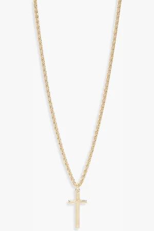Boohoo Womens Vintage Chain Cross Pendant Necklace - - One Size
