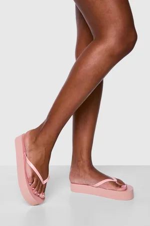 Boohoo Womens Round Toe Platform Flip Flops - - 3