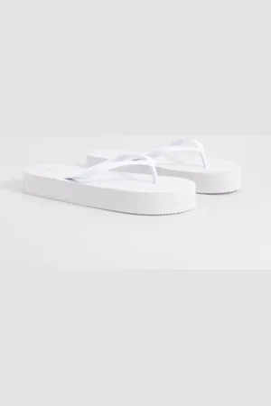 Boohoo Womens Round Toe Platform Flip Flops - - 3