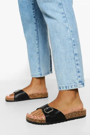 Boohoo Womens Buckle Footbed Slider - - 3