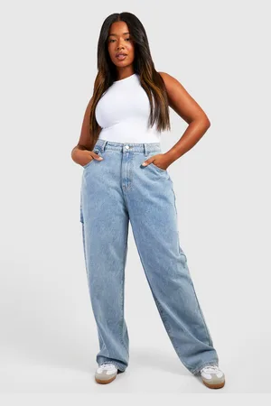 Boohoo Womens Plus Side Split Baggy Boyfriend Jeans - - 16