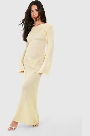 Boohoo Womens Petite Knit Low Back Maxi Beach Dress - - 14