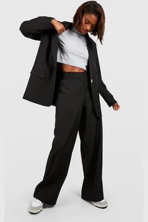 Boohoo Womens Straight Leg Relaxed Fit Tailored Trousers - - 8