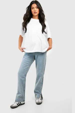 Boohoo Womens Maternity Over Bump Split Hem Straight Jean - - 8